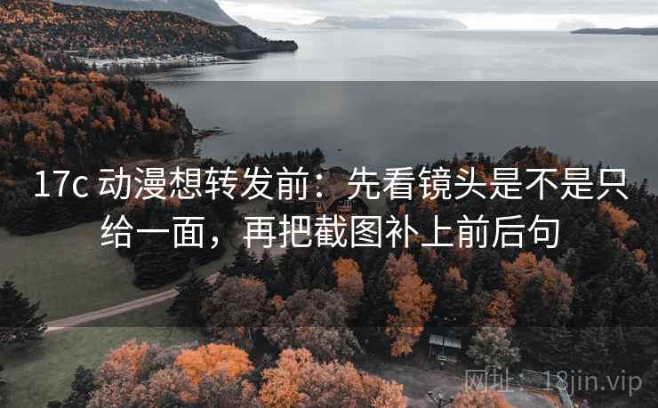 17c 动漫想转发前：先看镜头是不是只给一面，再把截图补上前后句