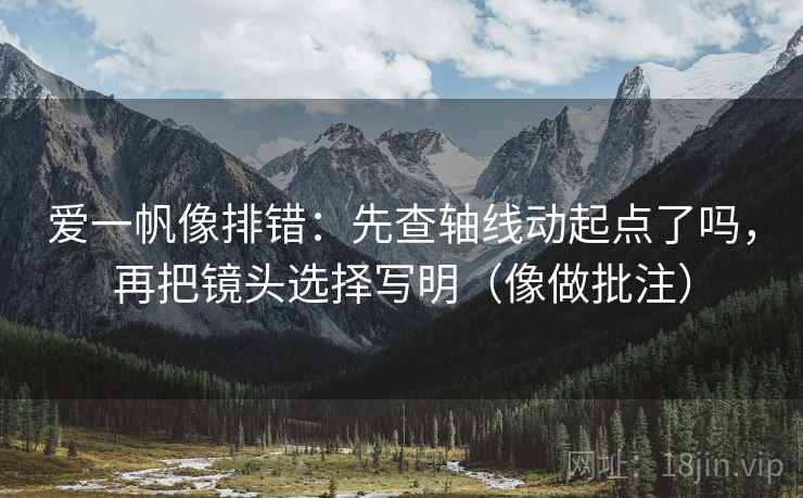 爱一帆像排错：先查轴线动起点了吗，再把镜头选择写明（像做批注）