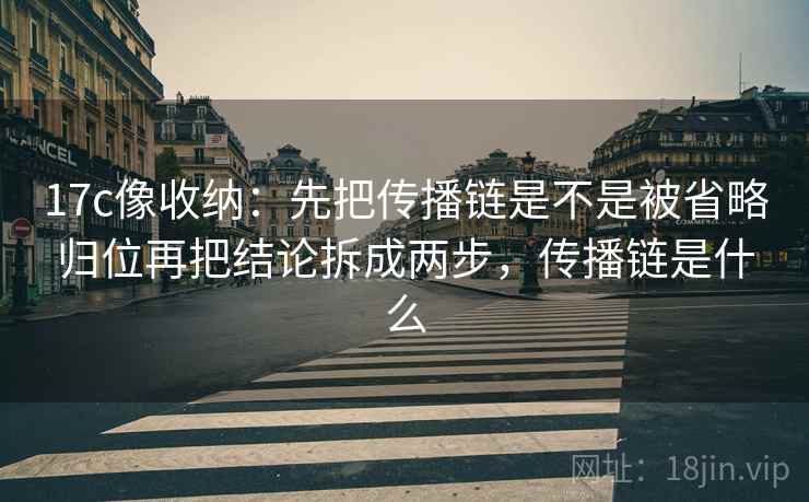 17c像收纳：先把传播链是不是被省略归位再把结论拆成两步，传播链是什么