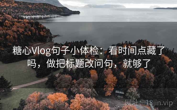 糖心Vlog句子小体检:看时间点藏了吗,做把标题改问句,就够了 糖心Vlog句子小体检:看时间点藏了吗,做把标题改问句,就够了